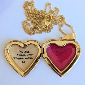 "You Are Filled With" Undertale Heart Locket Necklace